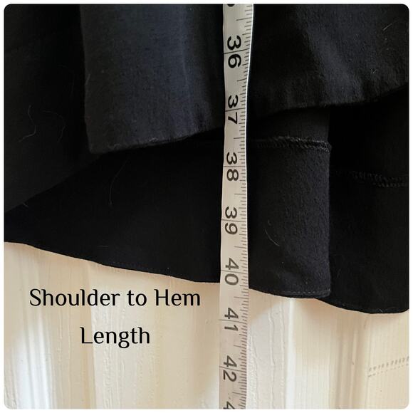 Hatch Black Collared High Low Concealed Placket Button Shirt Dress Size 1 Small - Picture 8 of 14